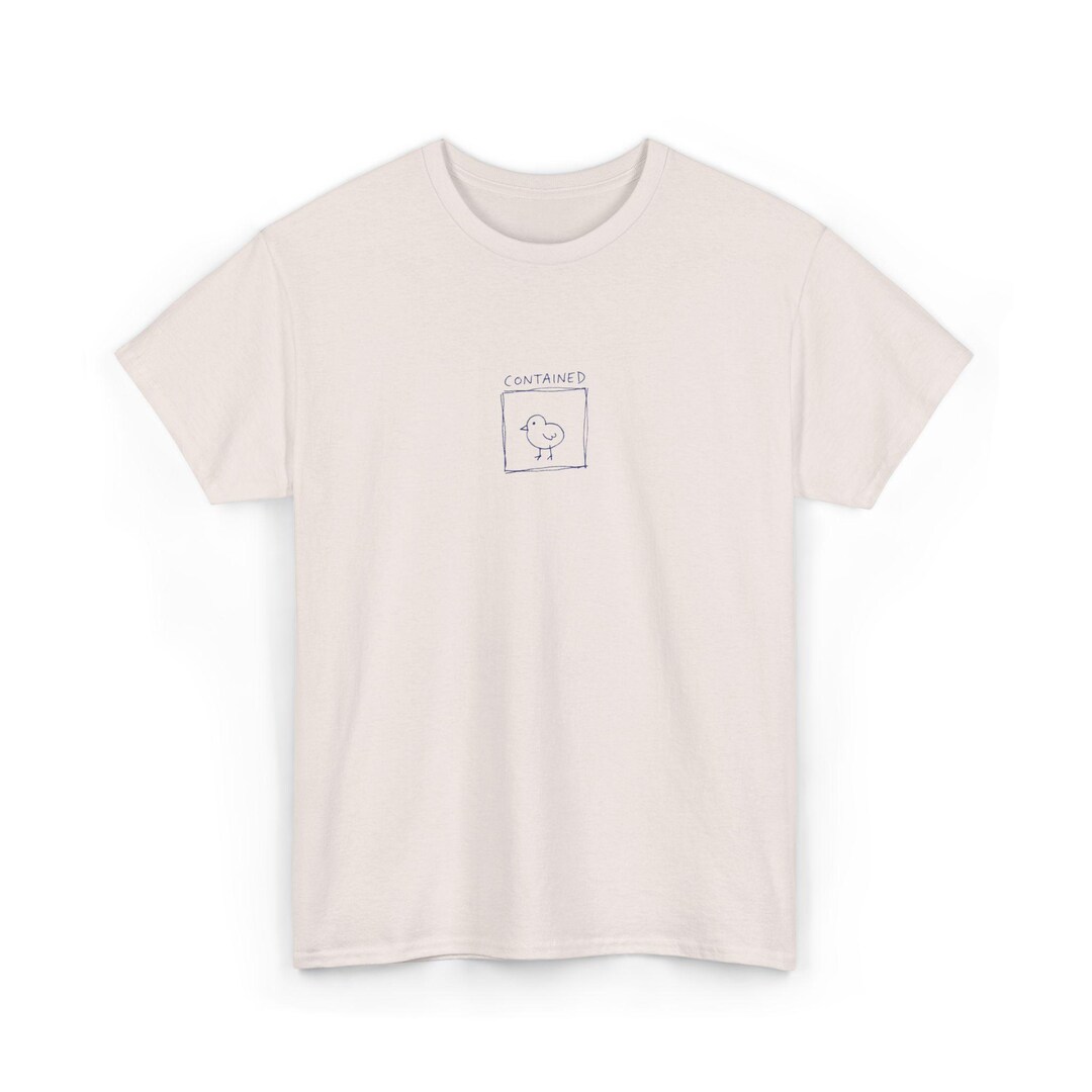 Contained Bird Meme Shirt, Funny Minimalist Badly Drawn Animal Graphic ...