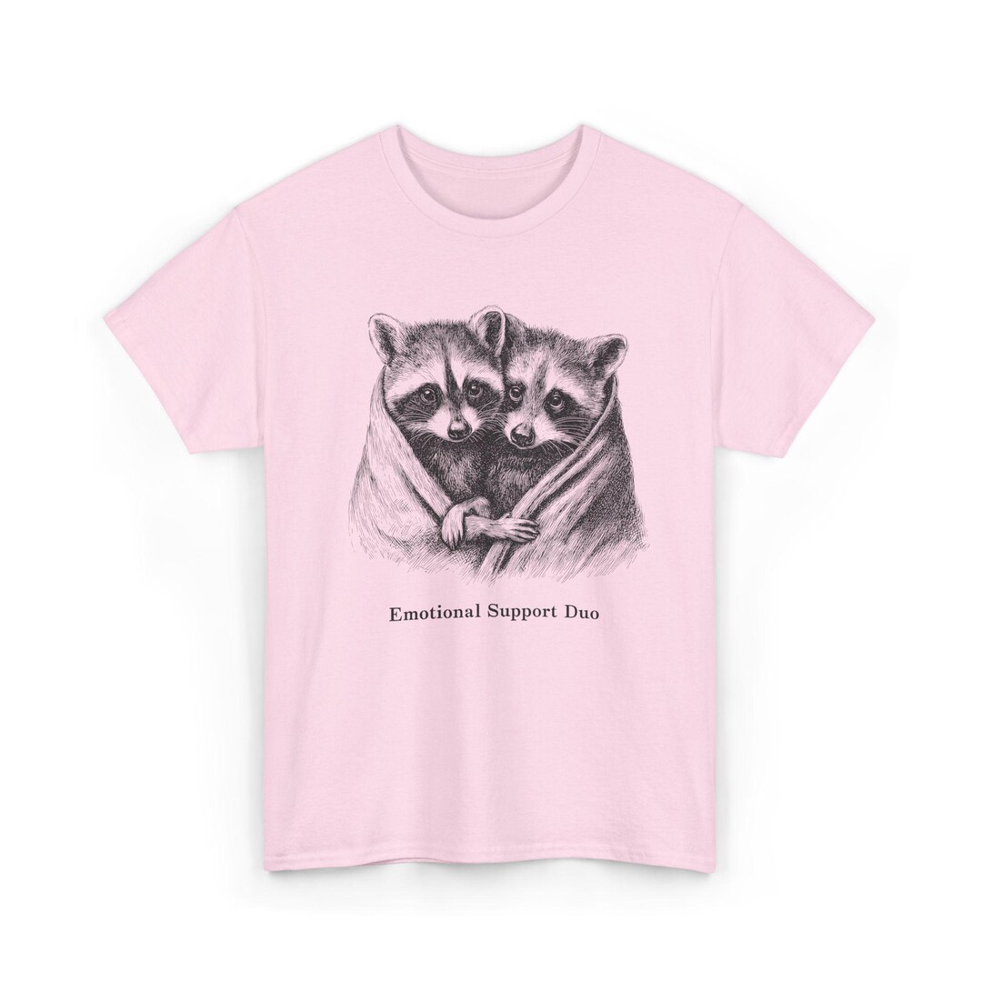 Supportive Racoon Emotional Support Raccoon Shirt – Funny Couple Best Friend Tee, Vintage ...