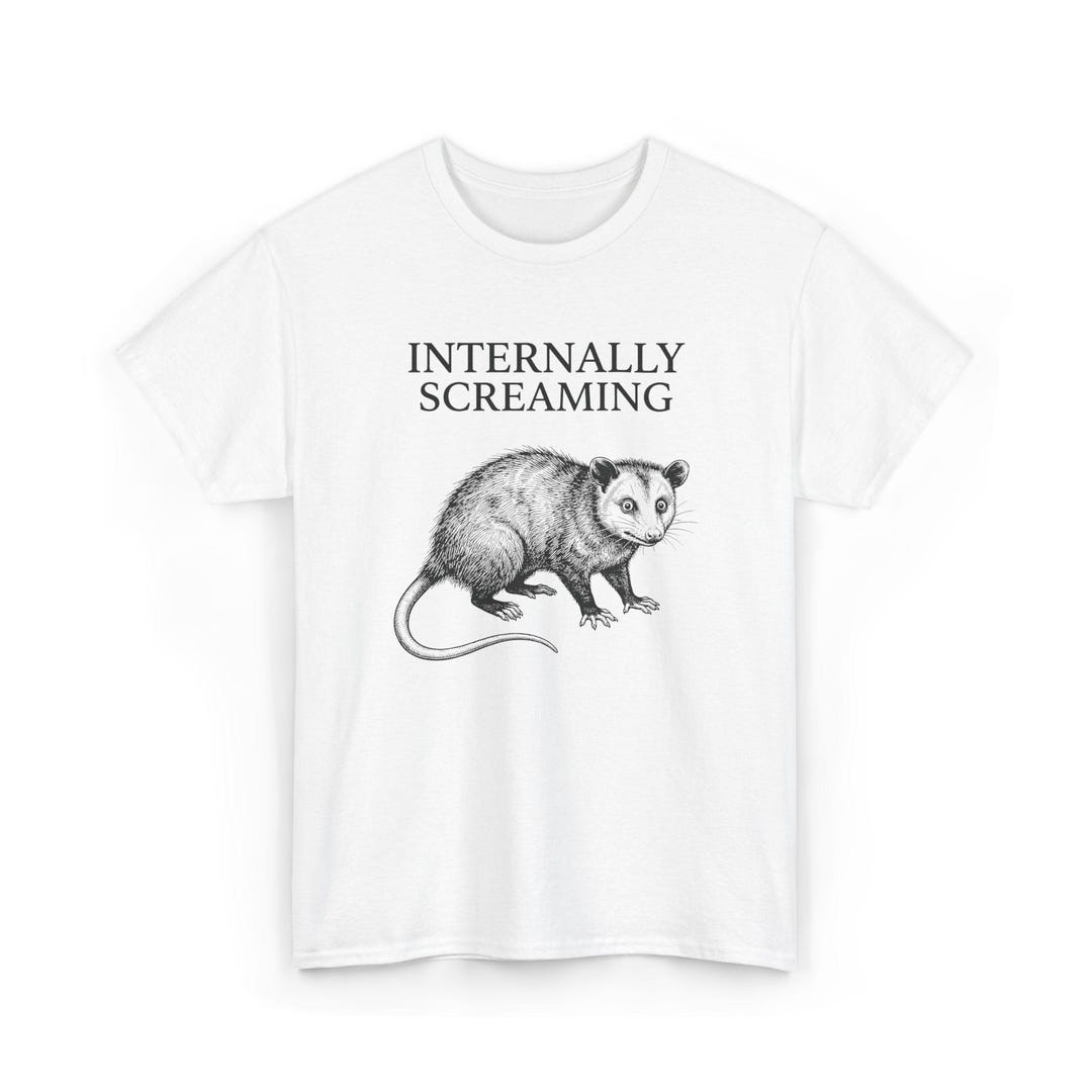 Internally Screaming Possum Shirt – Funny Anxiety Meme Tee, Victorian ...
