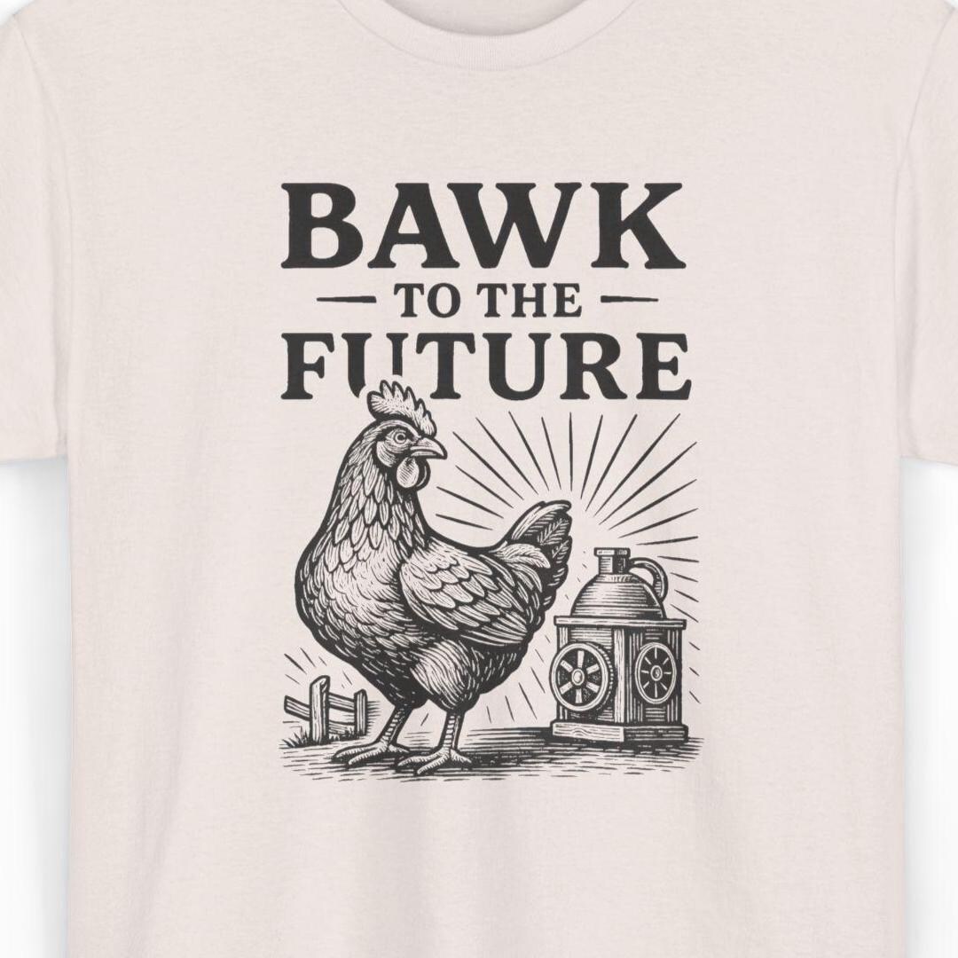 Funny Chicken Shirt, Bawk to the Future Rooster Graphic Tee, Vintage ...