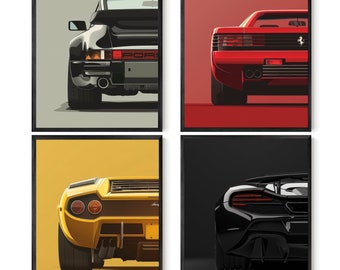 Sports Car Posters - Porsche, McLaren, Lamborghini, Ferrari - For Bedroom, Office, Garage, Cool Racing Car Prints Unframed 8x10&quot; & 11x14&quot;