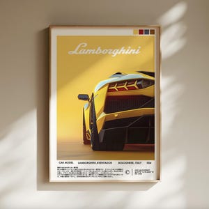 Lamborghini Poster, Vintage Lamborghini Druck, Auto Wandkunst, Magazin Auto Poster, altes Oldtimer Poster - Digitaler Download Datei