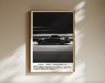 Porsche Poster, Vintage Porsche Print, German Car Wall Art, Magazine Car Poster, Old Classic Car Poster - Digital Download File
