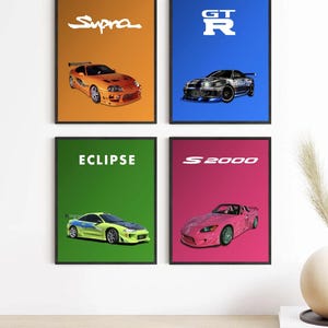 Fast N&#39; Furious Posters Set, Sports Car Prints, Fast Furious Race Car Posters, Father and Son Gift - Digital Download Files