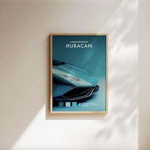 Póster de Lamborghini Huracan, póster de coche deportivo, póster de coche Lamborghini, póster de coche Lamborghini Huracan Regalos para padre e hijo Archivo digital