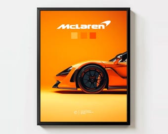 McLaren Poster, McLaren Super Car Posters, Car Photography, McLaren Sports Car Posters for Father and Son Gift, Unframed 11x14"