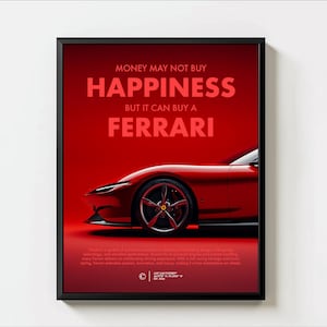 Ferrari Poster Print, Ferrari Super Car Posters, Ferrari Car Photography, Ferrari Car Posters for Father and Son Gift, Unframed 11x14&quot;