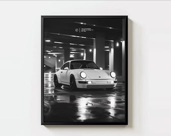 Porsche 911-poster, Porsche 911 Super Car-posters, autofotografie, Porsche 911-autoposters voor vader en zoon cadeau, ingelijste 11 x 14"