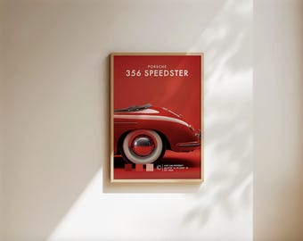 Classic Porsche Poster, Porsche Wall Art, Vintage Car Poster, Porsche Car Poster, Car Poster Gifts for Father and Son - Digital File