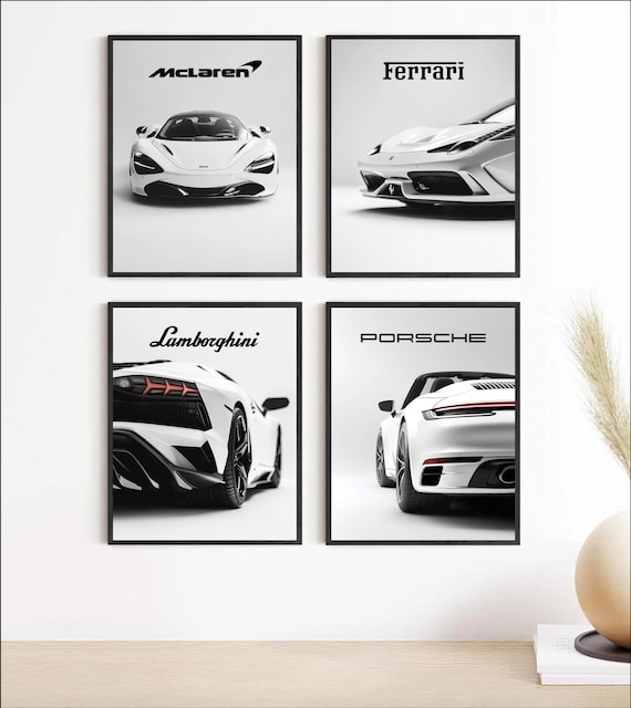 Super Sport Car Posters, Car Prints, Ferrari, Lamborghini, Porsche