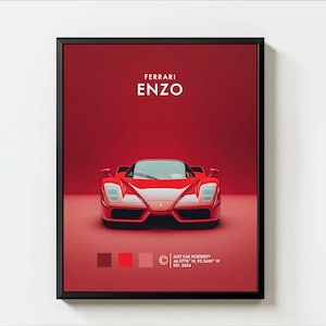 Ferrari Enzo Poster, Ferrari Enzo Car Posters, Car Photography, Ferrari Enzo Car Posters for Father and Son Gift, Unframed 11x14&quot; & 8x10&quot;
