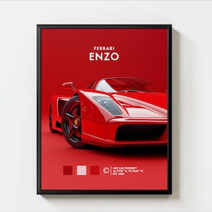 Ferrari Enzo Poster Print, Ferrari Enzo Super Car Posters, Ferrari Enzo Car Posters for Father and Son Gift, Digital File