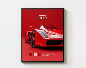 Ferrari Enzo Poster Print, Ferrari Enzo Super Car Posters, Ferrari Enzo Car Posters for Father and Son Gift, Digital File