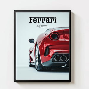 Ferrari Poster, Ferrari Super Car Posters, Ferrari Car Photography, Ferrari Car Posters for Father and Son Gift, Unframed 11x14&quot;