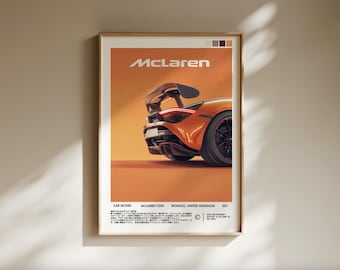 McLaren Poster, McLaren Art Print, Sports Car Wall Art, Retro Magazine Car Poster, McLaren Poster Car Art - Digital Download File