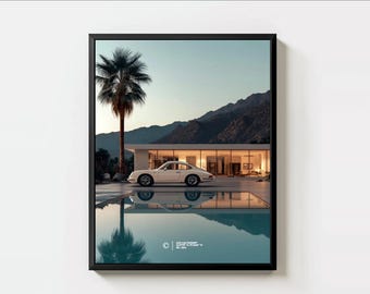 Vintage Porsche Poster Print, Super Car Poster, Car Photography, Classic Porsche Car Posters for Father and Son Gift - Digital File