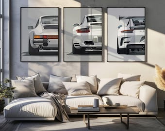 Porsche 911 Poster Set, Porsche Generation Posters, Porsche Wall Art, Porsche Posters (Unframed 20x28)