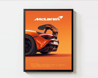 McLaren Poster, McLaren Super Car Posters, McLaren Car Photography, McLaren Car Posters for Father and Son Gift, Unframed 11x14"