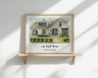 Custom House Portrait, Home Painting, House Portrait From Photo, Housewarming Gift, Farmhouse Decor, Custom portrait, Unframed
