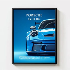 Porsche GT3 RS Poster, Porsche GT3 RS Super Car Posters, Car Photography, Porsche GT3 RS Posters for Father and Son Gift, Unframed 11x14&quot;