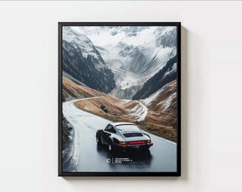 Porsche Poster Print, Super Car Posters, Car Photography, Porsche 911 Car Posters for Father and Son Gift - Digital File