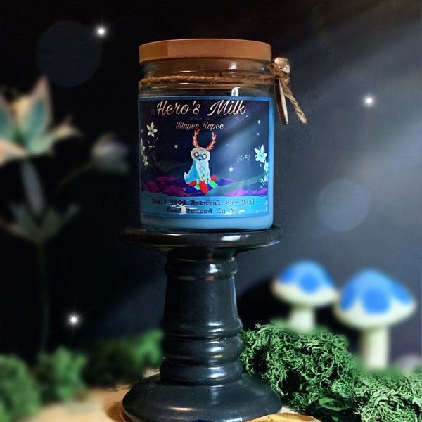Blupee Rupee The Legend Of Zelda inspired Candle | 8oz. Candle | Soy Wax