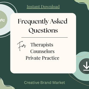 Therapist FAQ Card Canva Template | New Client Information Sheet Instant Download