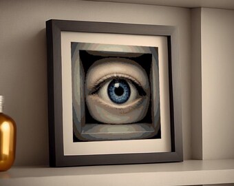 Human Eye Gothic Cross Stitch Pattern – Occult, Witchcraft, and Dark Aesthetic PDF Embroidery Chart for Unique Home Decor or Gift Idea