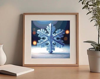 Snowflake Cross Stitch Pattern PDF - Beautiful Winter Design, Perfect for Beginners and Experienced Stitchers, Winter Embroidery Project