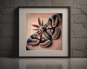 Gothic Occult Butterfly Cross Stitch Pattern – PDF Embroidery Chart for Dark Aesthetic, Mystic, Witchy Home Decor or Unique Gift Idea