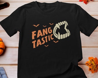 Camicia Fangtastic, Camicie da vampiro carine, Camicia Fang Tastic, Camicia di Halloween divertente, Camicia di Halloween retrò, Camicia con zanne di vampiro, Festa di Halloween