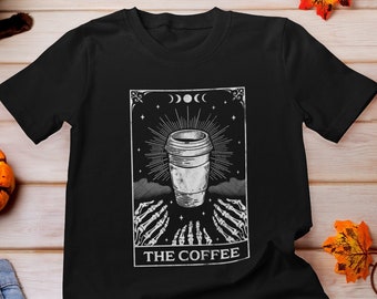 The Coffee Tarot Card Shirt, Tarot Card Shirt, Coffee lover Shirt, The Skeleton Coffee Tarot Card, Coffee Skeleton Tarot Card, Vintage Tee