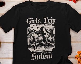 Girls Trip Salem Shirt, Salem Trip Shirts, Vintage Halloween TShirt, Witchy Bachelorette Party Shirts, Salem Witch Trials Shirt, 1692 Shirt