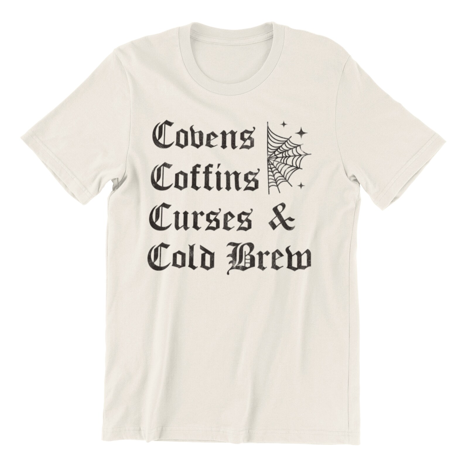 Covens Coffins Curses and Cold Brew Shirt, Retro Halloween Shirt,