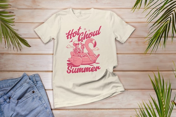 Hot Ghoul Summer Shirt, Goth Summer Shirt, Spooky Summer Shirt, Halloween Beach Tees. Gothcore Beach Shirt, Spooky Summer Shirt, Skeleton