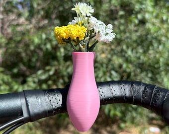 Vase à fleurs pour guidon de vélo, accessoire de vélo amusant pour l'été, vase à fleurs pour vélo, cadeau idéal pour les motards