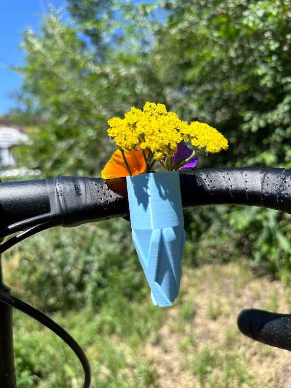 Bike Vase for Handlebars a Fun Biking Accessory for Summer, Flower Vase for Biking, a Great Gift for Bikers - 3D Printed