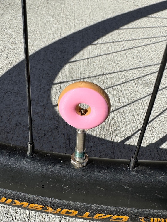 Donut Presta Bike Valve Caps, Pair of Donut Bike Valve Caps, Great Gift for Bikers