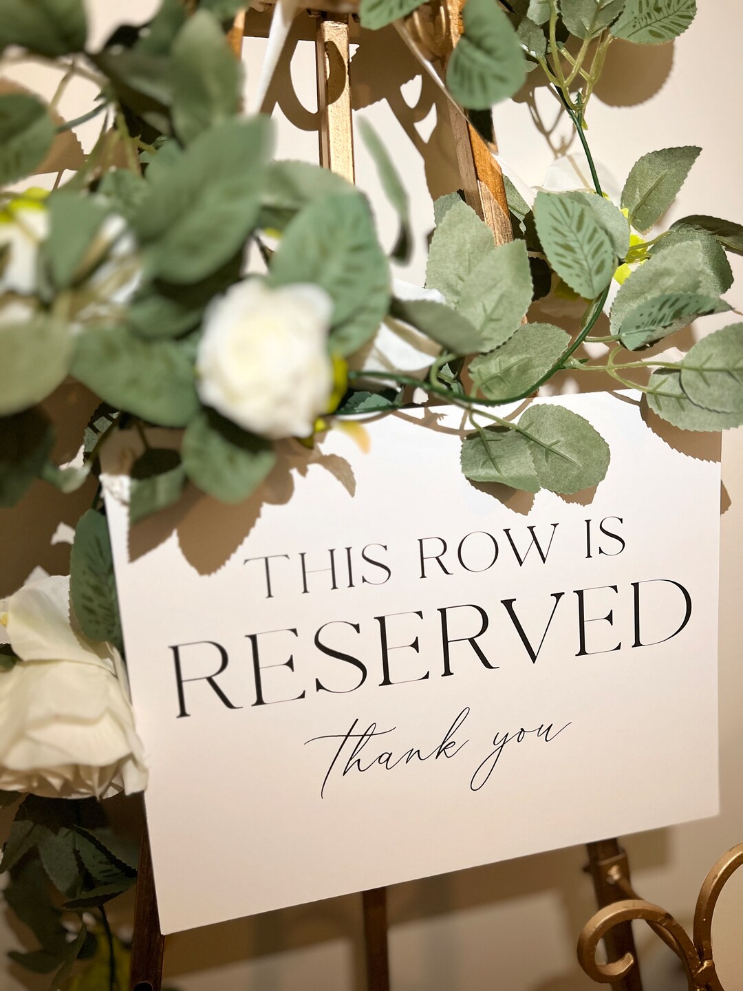 Wedding Ceremony Reserved Seating Sign Instant PDF Download Etsy
