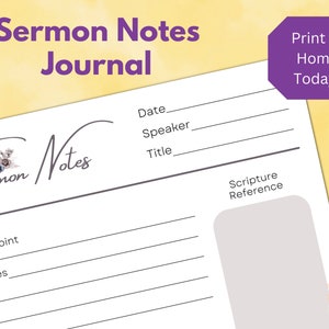 Predigt Notizen Journal Seiten Digitale Predigt Notizen Vorlage Christian Notebook Kirche Journal Vorlage