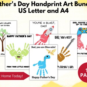 Printable Handprint Keepsake Gifts Printable Fathers Day Sentimental Keepsake Baby Keepsake Preschool Activity Handprint Art for Dad Bundle
