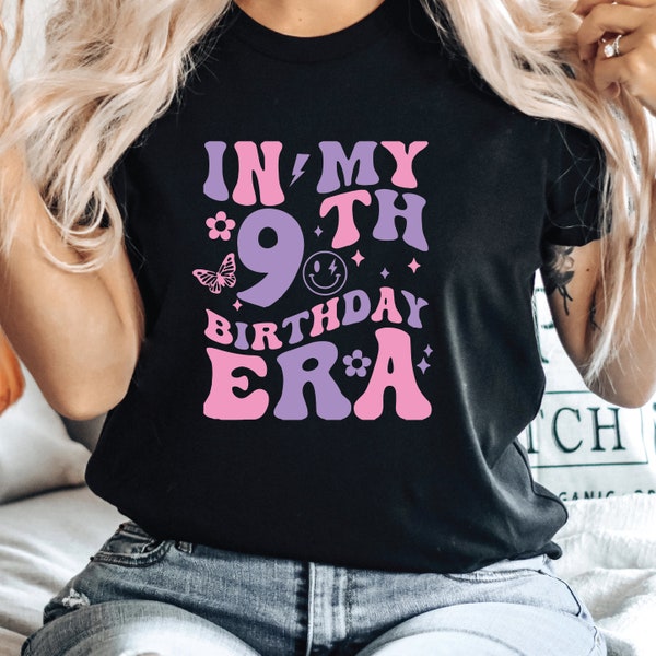 In My 9th Birthday Era Shirt, Nine Years Girl Birthday, 9th Birthday Shirt, ROM627