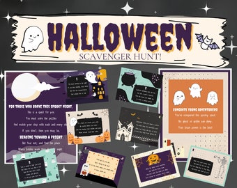 Printable Halloween Scavenger Hunt, Halloween Party Game, Jack O' Lantern Treasure Hunt, Kids Halloween Activity, Halloween Adventure!