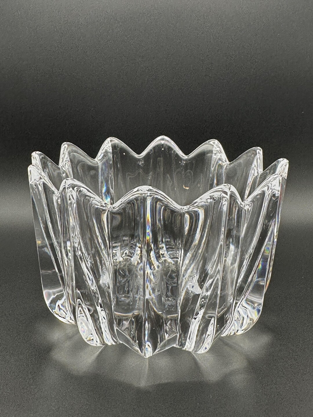 Vintage Orrefors Crystal Dish – Starburst Rim – Signed - Etsy