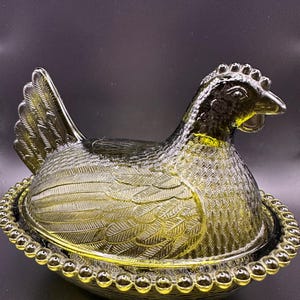 Indiana Glass Hen - Etsy