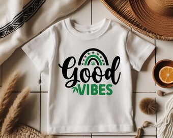 Good Vibes Birthday Shirt for Girls, Cute Baby Tees for Kids, Retro Graphic Toddler Gifts, Disney Shirt