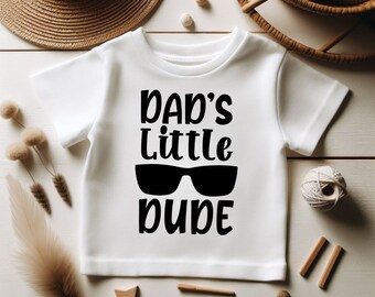 Dad's Little Dude Big Sister Shirt, Funny Graphic Tees for Kids, Personalized Baby Gift, Retro Birthday Shirt