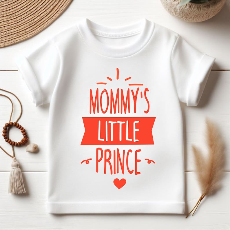 Mommy's Little Prince Baby Shirt, Funny Boho Minimalist Tees, Gift for Baby Showers