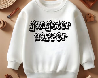 Lustiges Gangster Napper-Sweatshirt für Kleinkinder. Mit diesem niedlichen und bequemen Design halten Sie Ihr Kleines beim Mittagsschlaf gemütlich und stilvoll