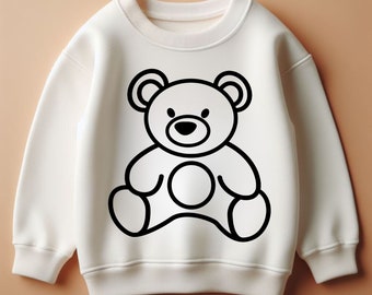 Joli sweat-shirt à motif ours pour enfants, gardez vos petits oursons au chaud et adorables dans ce design confortable et élégant